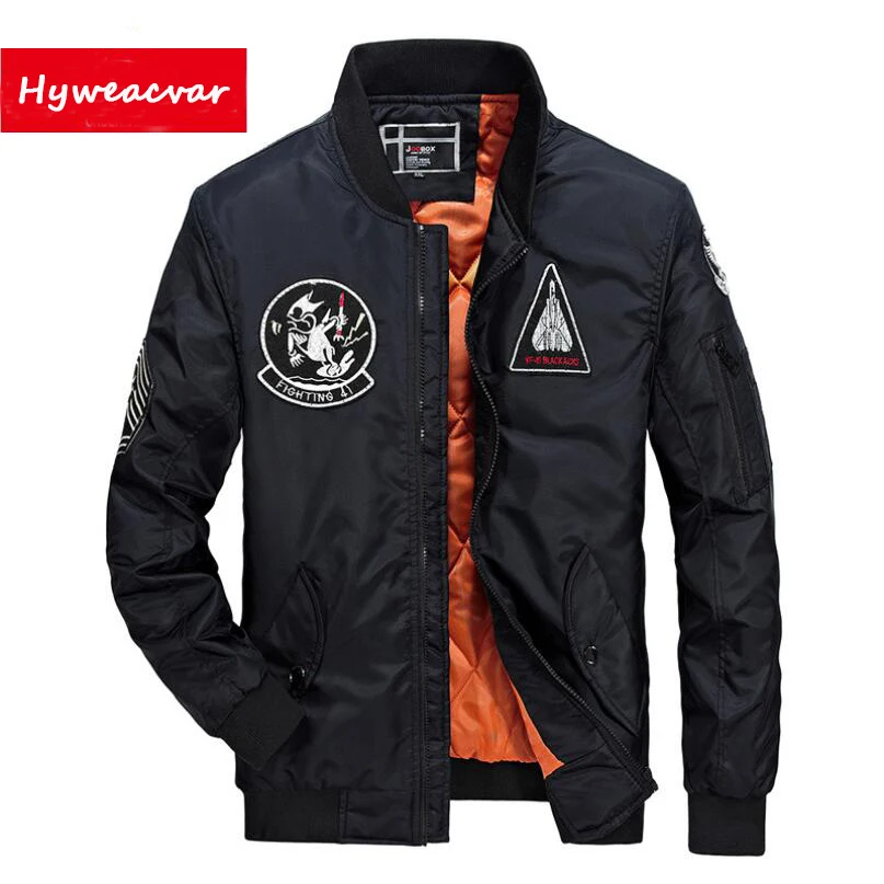 Куртка Hyweacvar Мужская с вышивкой|air force coat|pilot air forceflight jacket |