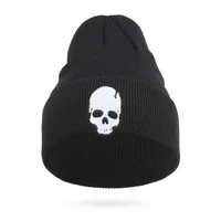 cool embroidery skull head beanies for men winter cap womens acrylic black skiing hat stretch hip hop skullies warm hats male