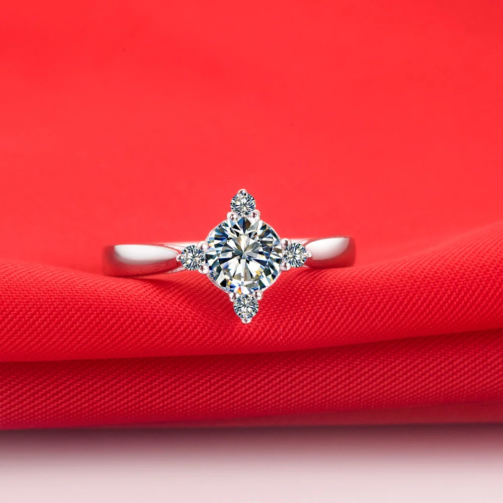 

Porcelain Ring Gold 58.3% 0.6CT Diamond Jewelry Ring White Gold G14K Wedding Gift Female Engagement Square Ring Custom