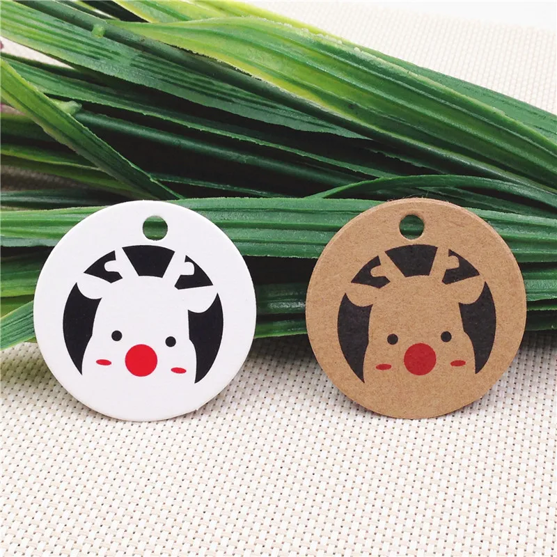 50 pcs per lot handmade hang tag kraft paper thank you gift tag label for wedding/candy/baby gift products tagging package