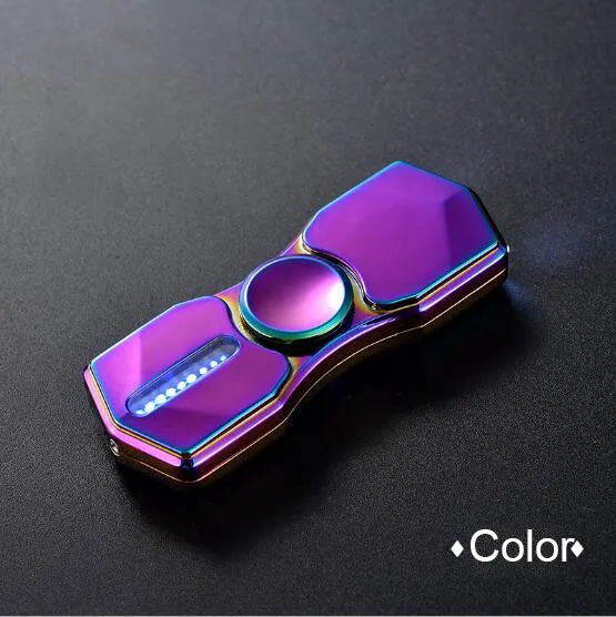 Красочные блики fingertip Электрический провод LED лампа Зажигалка гироскоп USB зарядка