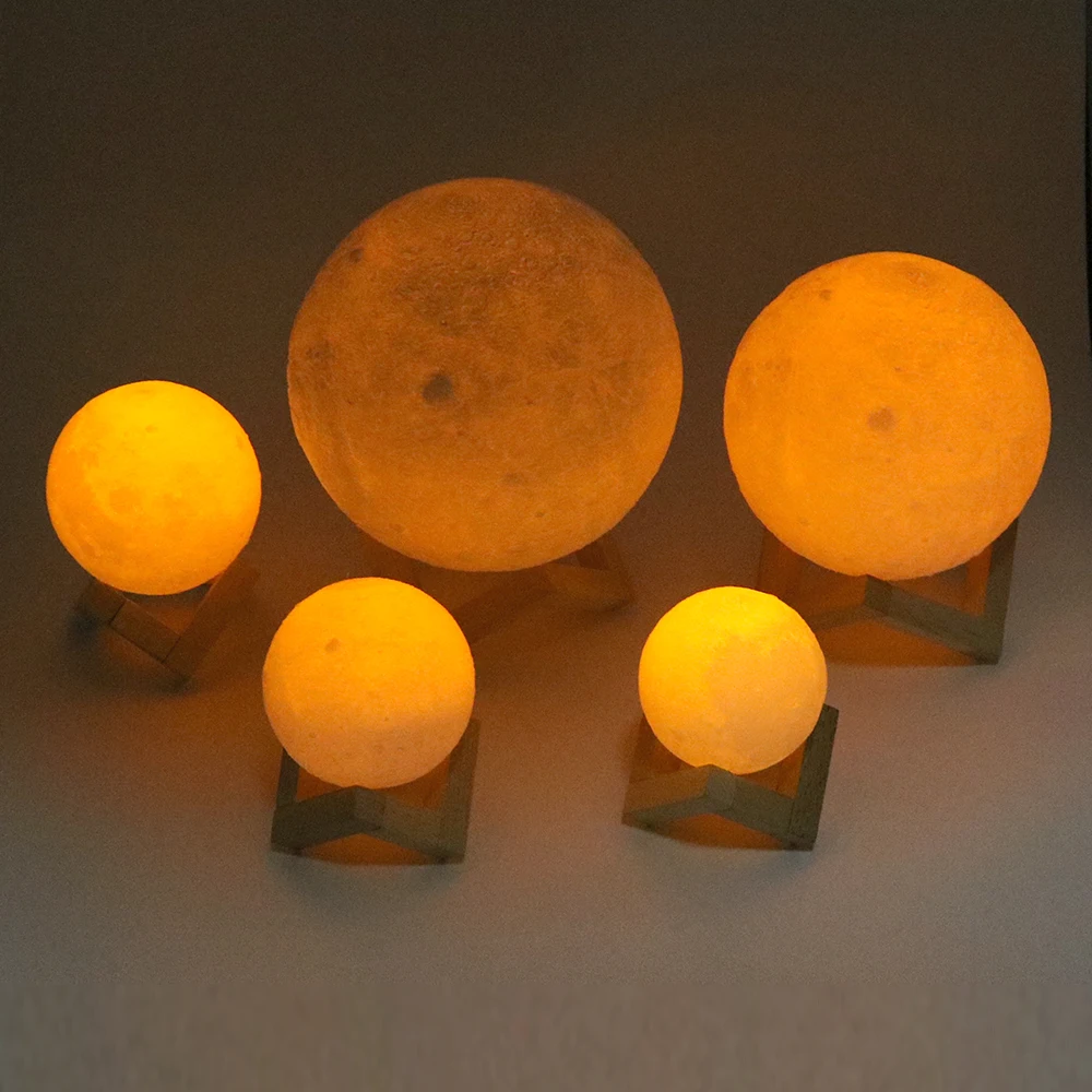 ITimo Creative Gift 3D Print Light Moon Lamp Rechargeable Night Touch Control Home Decors Indoor Lighting | Лампы и освещение