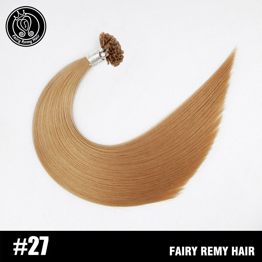 #27 Сказочные волосы remy 22 дюйма 1 г/прядь настоящие Реми натуральные u-кончики натуральные волосы для наращивания светлые цветные пряди волос на капсулах 50 г - Цвет: #27