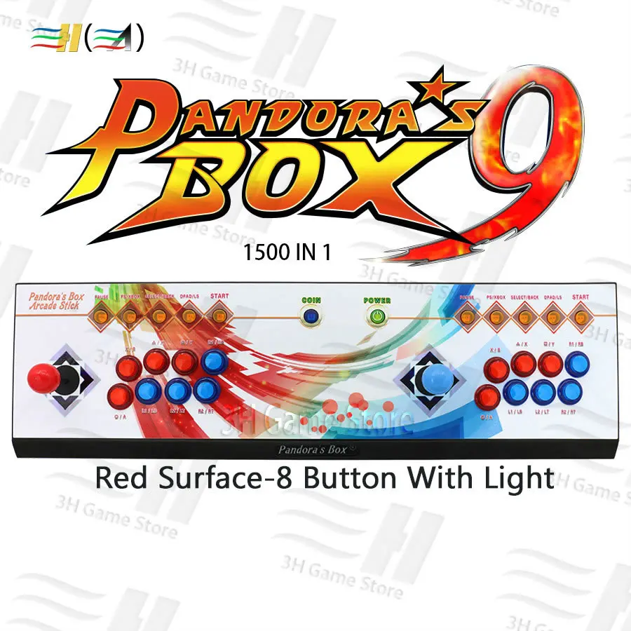 Pandora Box 9 1500 В 1 8 кнопочная Консоль 2 игрока Pandora's box 5 plus аркадные игры контроллер HDMI VGA выход HD 720p ТВ