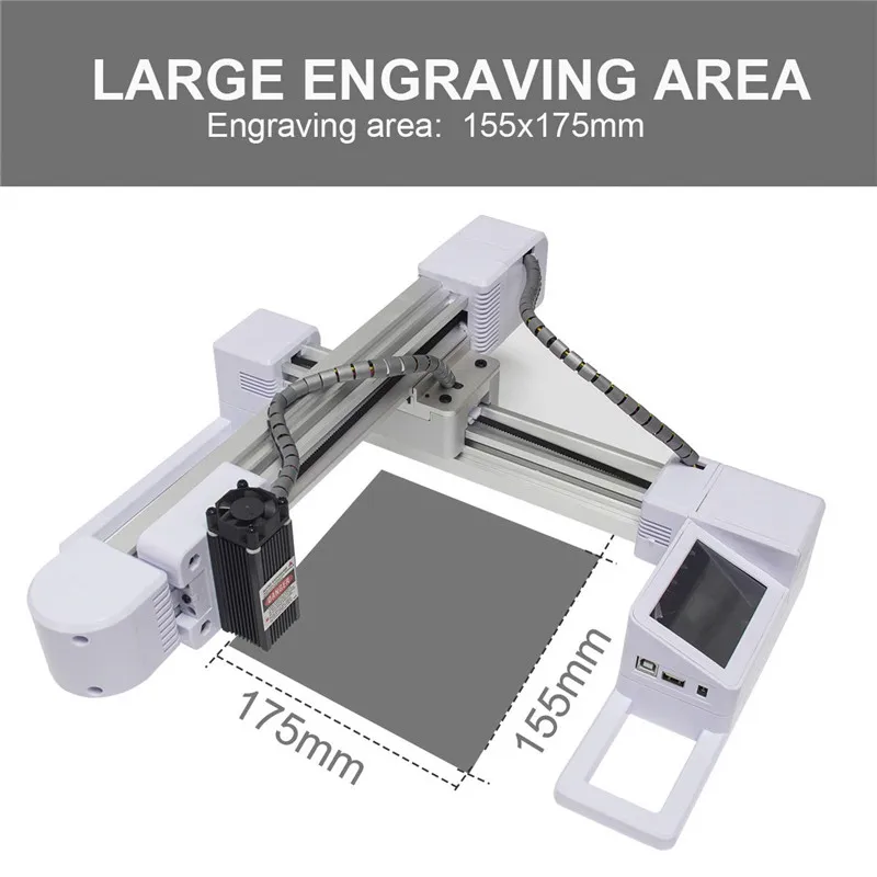 10W Off-line USB Laser Engraving Machine 10000mW Mini Desktop Engraver Printer with Carver Size 155x175mm For Wood Paper | Инструменты
