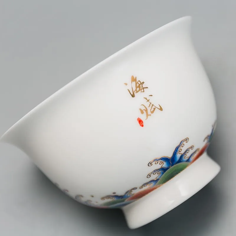100ml Chinese Style Gaiwan White Porcelain Tea Bowl with Lid Saucer Kit Maker Teaware Drinkware Tureen Chinaware Decor | Дом и сад