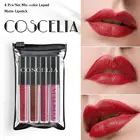 Набор водостойких матовых помад COSCELIA, 4 шт.компл., долговечная Сексуальная Помада для губ, водостойкая помада для макияжа
