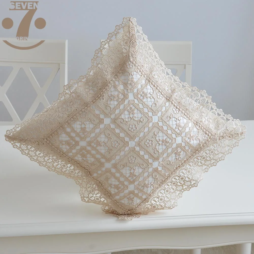Cute Grey Gold White Embroidery 45x45cm Square Home Decorative Pillow Case | Дом и сад