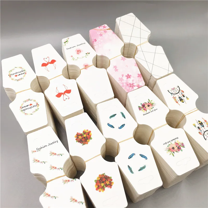 2000Pcs  Paper Necklace Cards Wholesale 12*4.5cm Jewelry Bracelet Earring Displays Cards Paper Hand Chain/Necklace Packing Cards