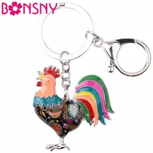 Bonsny эмаль курица петух брелок для женщин Сумочка подвеска