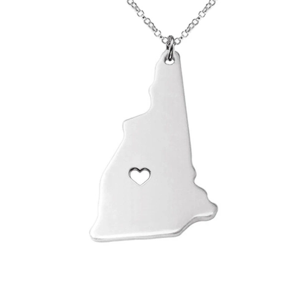 Ожерелье из нержавеющей стали с подвеской в виде карты розовое золото|necklace