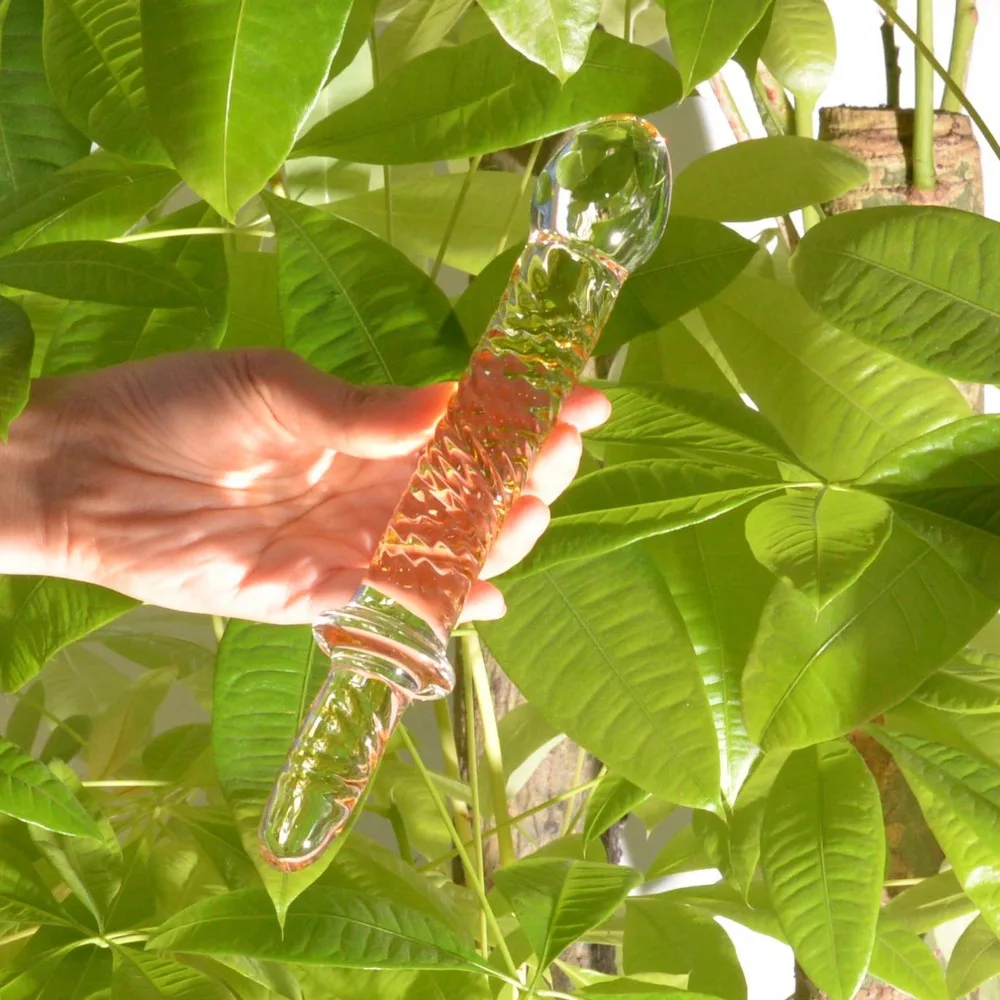 Большой огромный двухсторонний стеклянный фаллоимитатор YEMA 8 3 дюйма G точечные