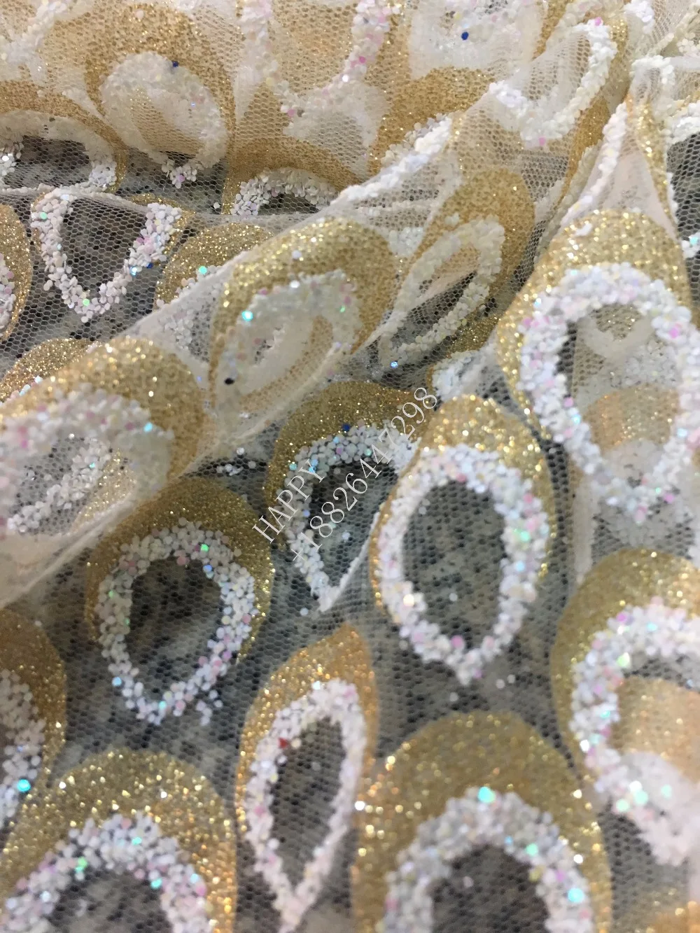 Новинка 2017 года Золотой плюс белый цвет яркий цветок ручной принт блестящие