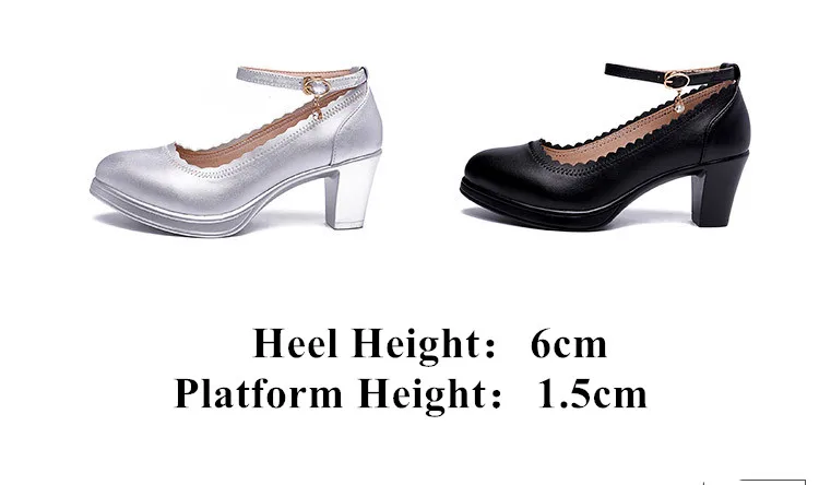 GKTINOO Big Size 33-43 Block Heels Platform Shoes Women Pumps High Heel Spring Wedding Shoes Ladies Office Leather Shoe
