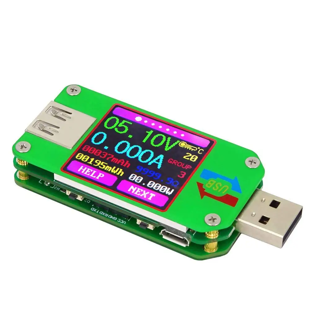 UM24 UM24C Вольтметр Амперметр для приложения USB 2,0 ЖК-дисплей батарея зарядное напряжение измеритель тока мультиметр кабель измерительный тестер