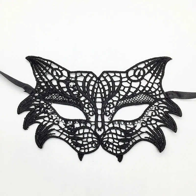 Black Unshaped 1 шт черные сексуальные вечерние кружевные маски для женщин, половина лица, карнавал, фестиваль, бал, Хэллоуин, маскарадные маски, вечерние и праздничные принадлежности - Цвет: Black Unshaped