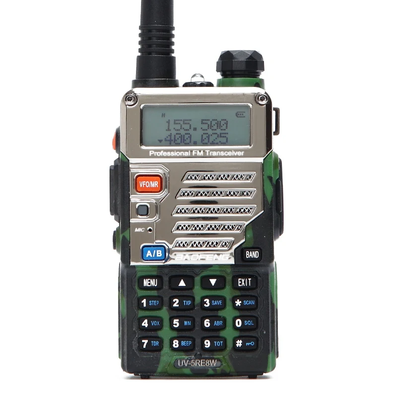 camo BaoFeng UV-5RE 8 Вт Walkie Talkie 10 км двухдиапазонный UV 5RE двухсторонний радио VOX фонарик Портативный Дальний портативный охотничья рация - Цвет: camo