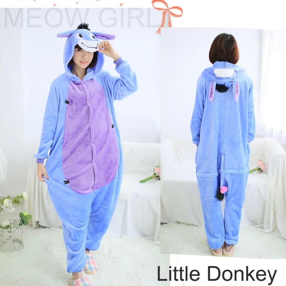 

Little Donkey - Cute Pajamas Animal Onesie Cosplay Costume Unisex Sleepwear Party Nightgown Pockets