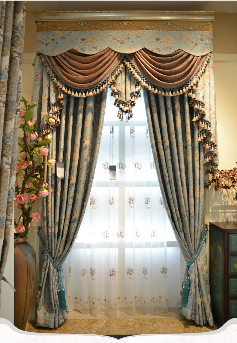 Роскошные роскошные дворцовые флокированные занавески на заказ для гостиной