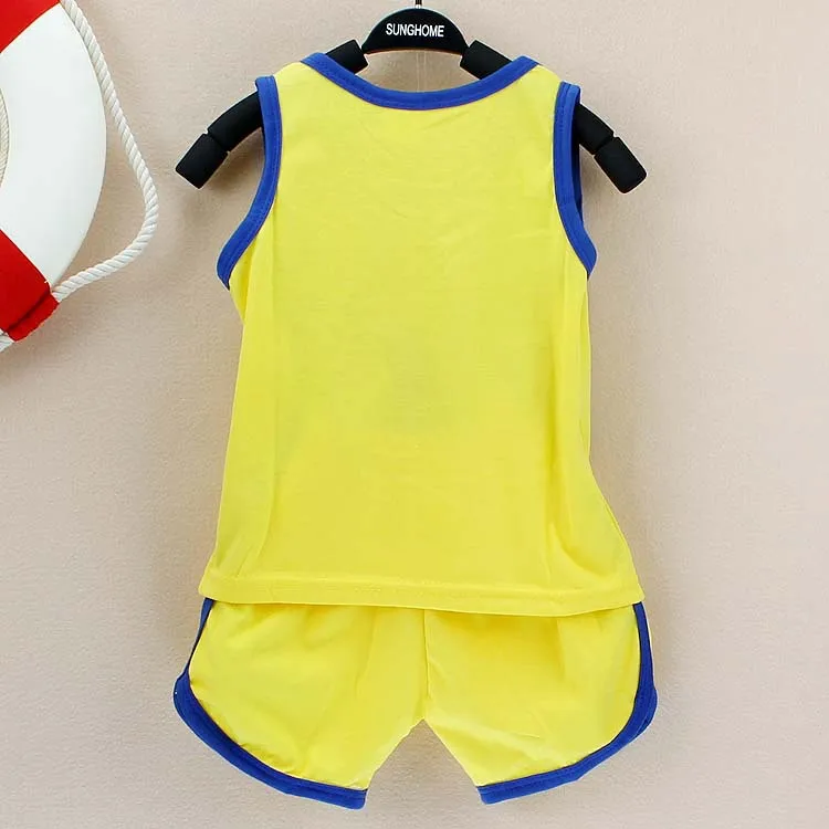 2019 летний комплект одежды для малышей хлопковый жилет и шорты комплекты