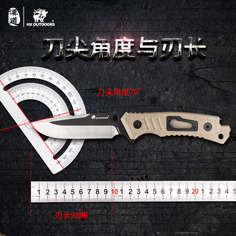 HX OUTDOORS Fixed Blade Knife Hunting Knives 58Hrc, 7cr17mov Steel Survival knife Essential tool For Man Gift Knife Dropshipping