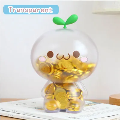 Transparent 13,5-22,5 см Kawaii Милая длинная трава Ян туанзи Копилка кукла креативная Копилка Мультфильм рабочего украшения детские игрушки подарки - Цвет: Transparent
