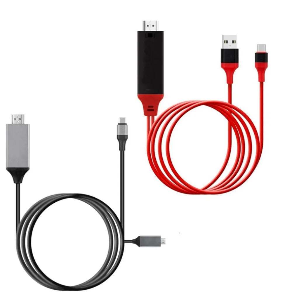 USB-C Тип C к HDMI HD ТВ кабель адаптер HDMI кабель для samsung Galaxy S10 Note 9 MacBook прочный красный цвет портативный