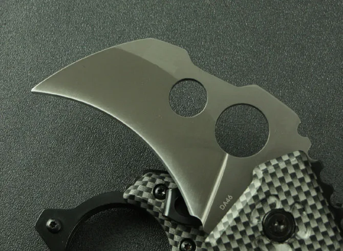 Karambit нож из углеродного волокна с узором DA46 складной для отдыха на природе EDC