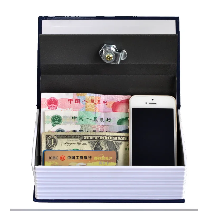 Steel Safe Dictionary Hidden Security Secret Coffer Strongbox Key Lock Safety Box Money Jewelry Storage Case size m 4 color combination lock hidden box security lock key english dictionary lock strongbox steel simulation 240 155 55mm