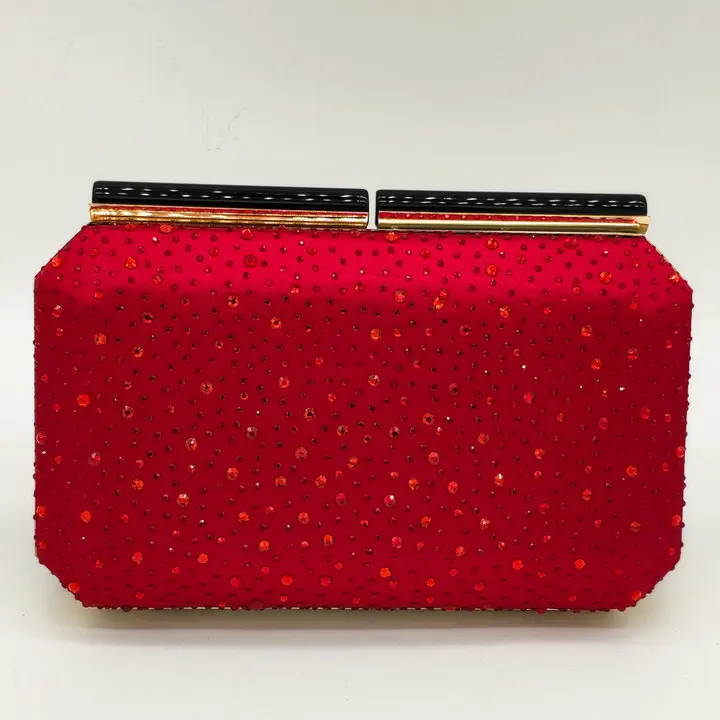 Red Evening Bag Бутик De FGG Оранжевый Кристалл женская вечерняя сумочка клатч металлическая рамка акриловая застежка Свадебная вечеринка Банкетная Сумочка через плечо на цепочке - Цвет: Red Evening Bag