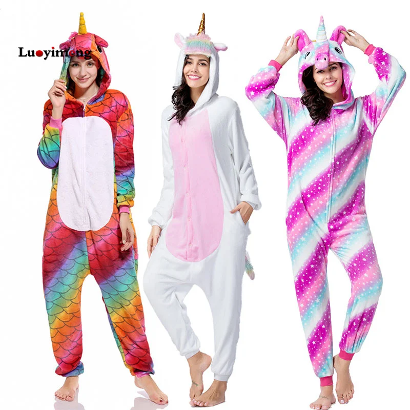 Пижама Kegurumi с котом в виде единорога Зимний Рождественский костюм жирафа для