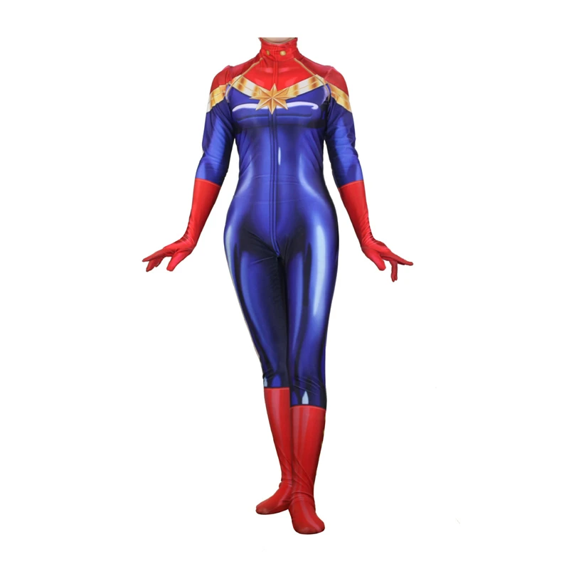 Костюм для косплея на Хэллоуин Carol Danvers Marvel Captain Carroll комбинезон сексуальная