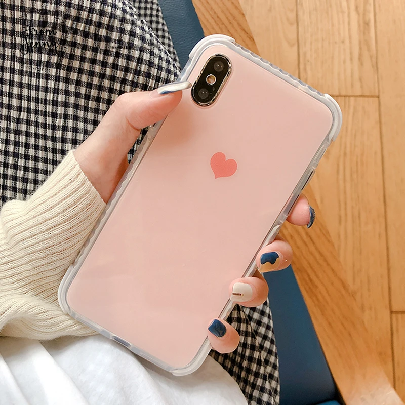 От Jenny Anti-fall simple love for iPhone x xr xs max 6 6s 7 8 Plus ударопрочный глянцевый мягкий защитный