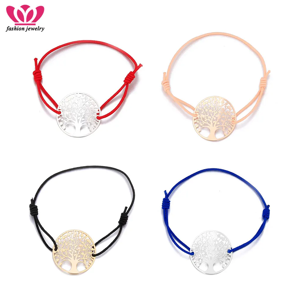 Оптовая продажа 4 цвета дерево жизни очаровательные браслеты эластичный