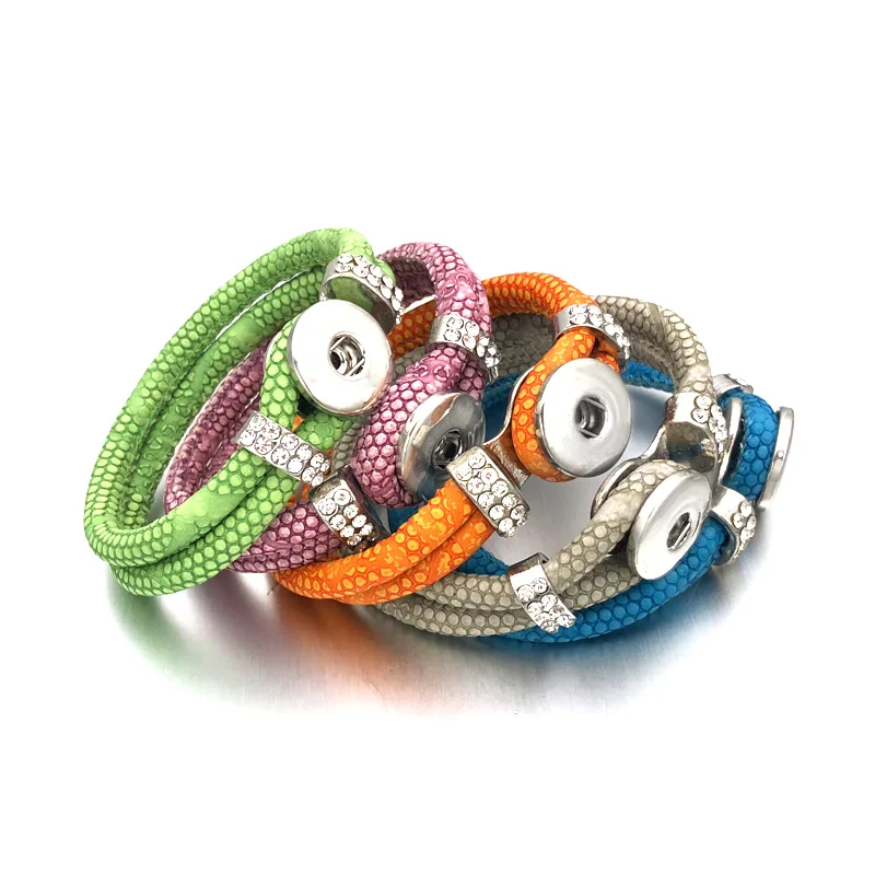 Хит конфетный цвет 048 искусственная кожа ручная работа 18 мм браслет с кнопками