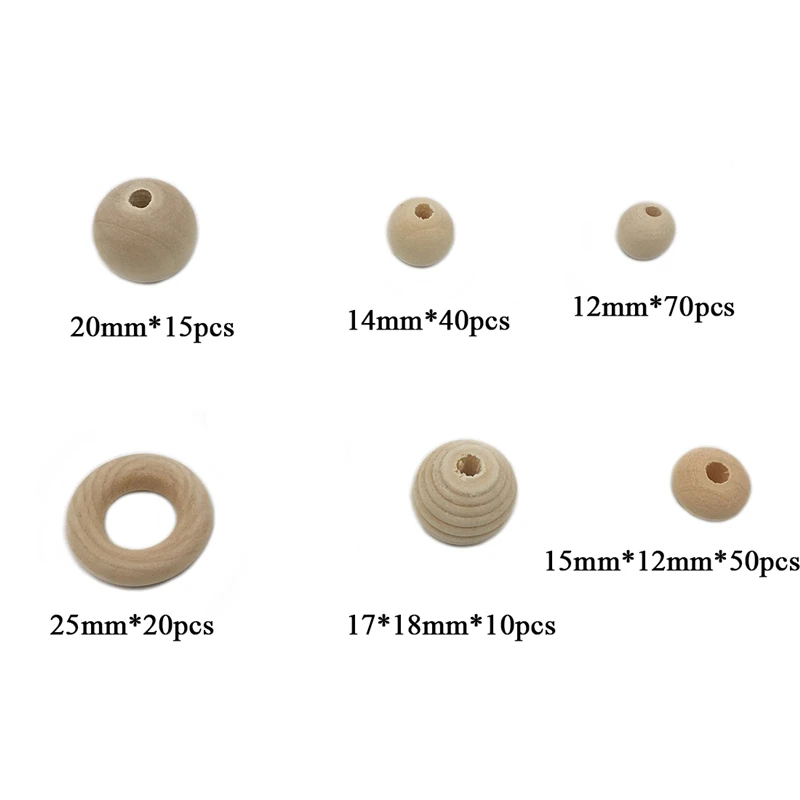 2 boxed Best Quality Wood Baby Teether Nursing Jewelry Beech wooden animal Geometry Wood Beads Creative Wooden Rings Teether