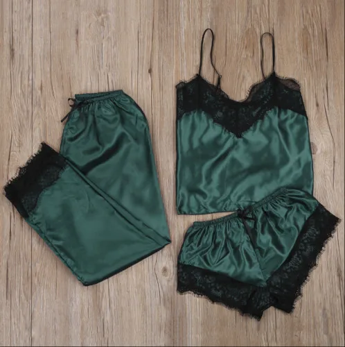 Женское нижнее белье babydoll сатиновое кружевное Сетчатое шорты для сна Пижама