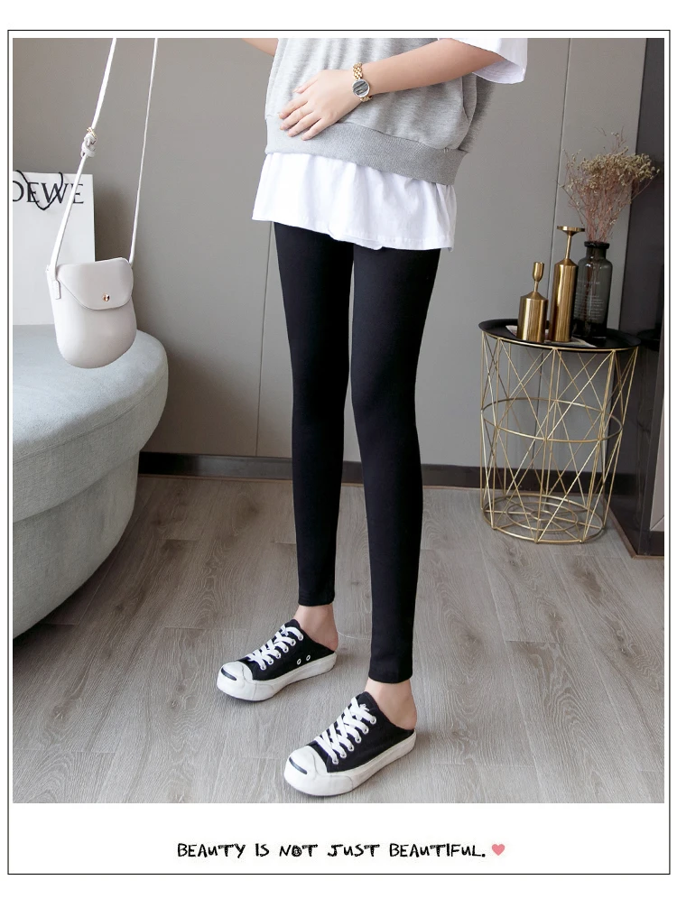 1911# Autumn Winter Skinny Maternity Legging Across V Low Waist Belly Legging for Pregnant Women Cotton Pregnancy Pencil Pants