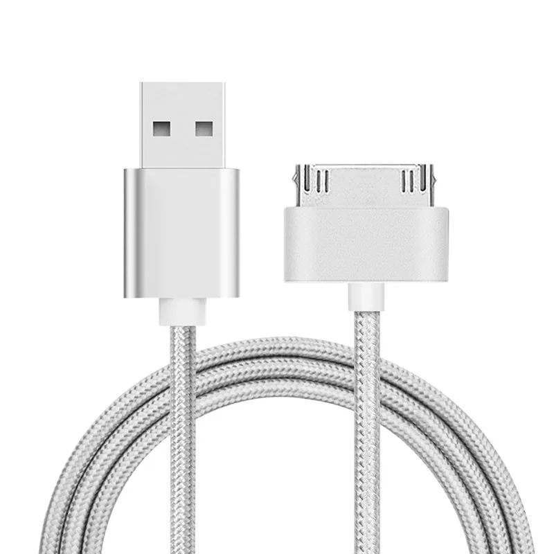 USB кабель нейлоновая оплетка 2A кабель передачи данных для быстрой зарядки для iPhone 4 4S 3GS iPad 2 3 iPod Nano itouch 30 Pin кабель-адаптер