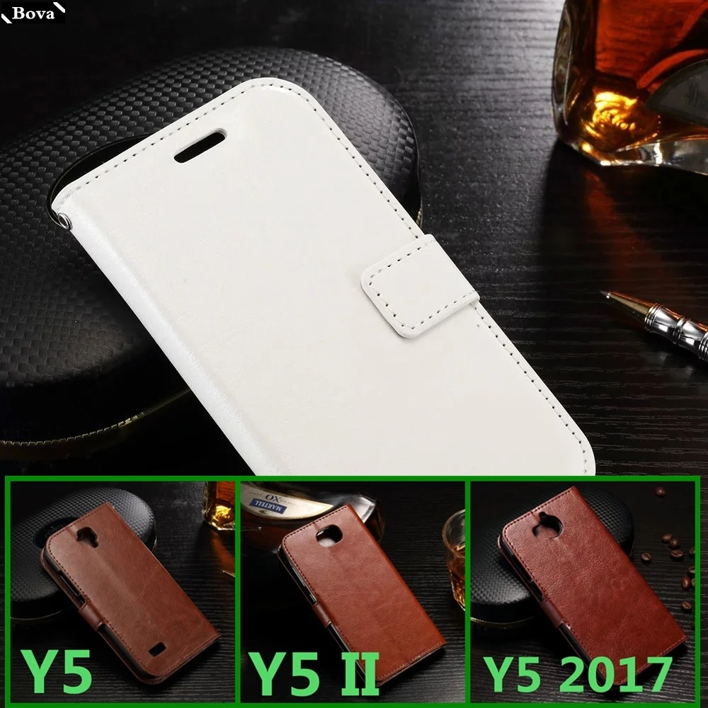 Держатель для карт, чехол для huawei Y5 Y5 II Y5 Prime Lite, чехол для телефона из искусственной кожи, кошелек, откидная крышка, чехлы для телефонов - Цвет: Белый