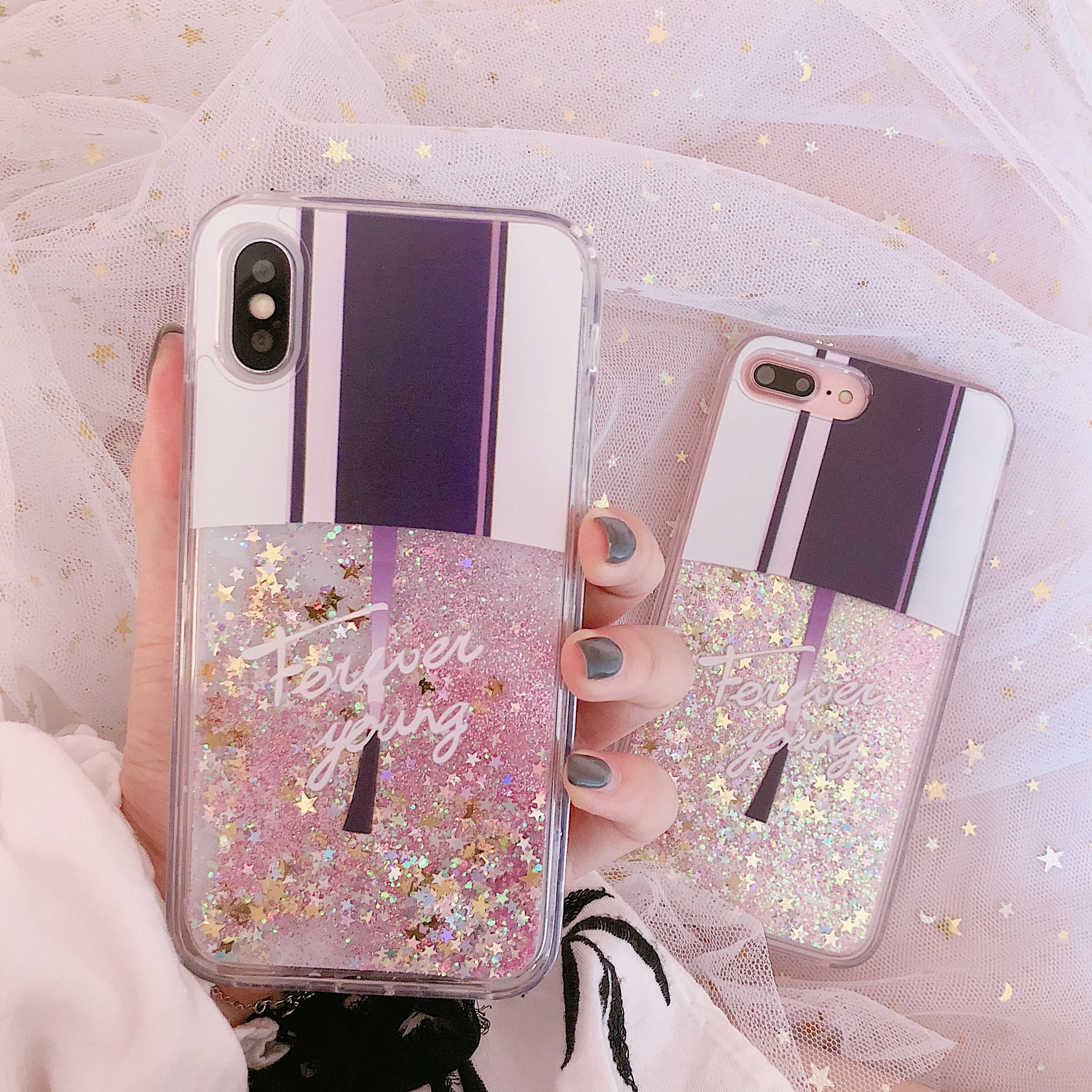 Модный Роскошный розовый флакон для парфюма девочек iPhone X XR XS Max зыбучий песок