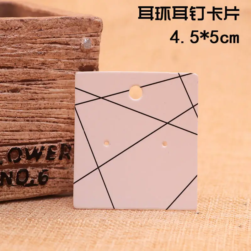 White 4.5x5cm 100 шт./лот, белая бумага, серьги, карта, модная шпилька для волос, карты, хороший органайзер для ювелирных изделий, браслет, ожерелье, дисплей, упаковка, карты, бирки - Цвет: White 4.5x5cm