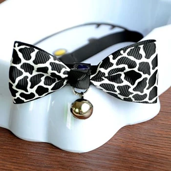 White Leopard Lacontrie разноцветный милый галстук-бабочка для кошек, собак, галстук-бабочка воротник, товары для домашних животных, колокольчик, Ошейник 1 шт - Цвет: White Leopard