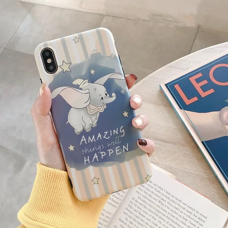 Ins Горячая Милая анимация Cartton Dumbo чехол для телефона iPhone 7 Puls 6 6S 8Puls X XS XR Xsmax Чехлы