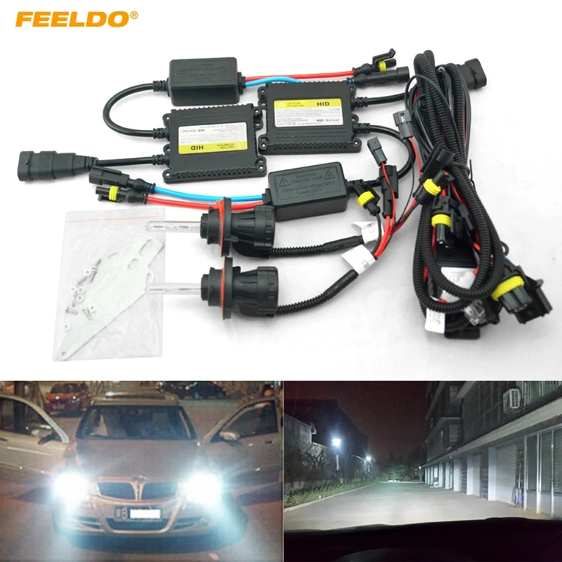 FEELDO 1 комплект 35 Вт Автомобильная фара переменный ток H13 HID ксеноновая лампа Hi/Lo