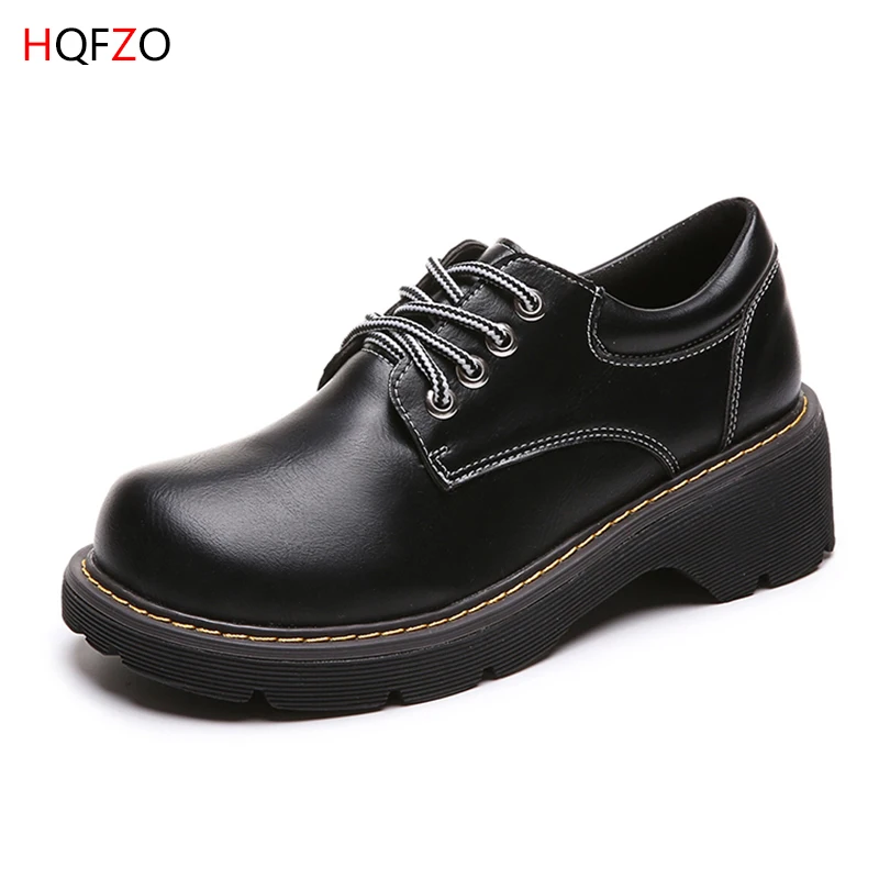HQFZO Pantshoes/весенние женские туфли на платформе 6 см броги в британском стиле Туфли