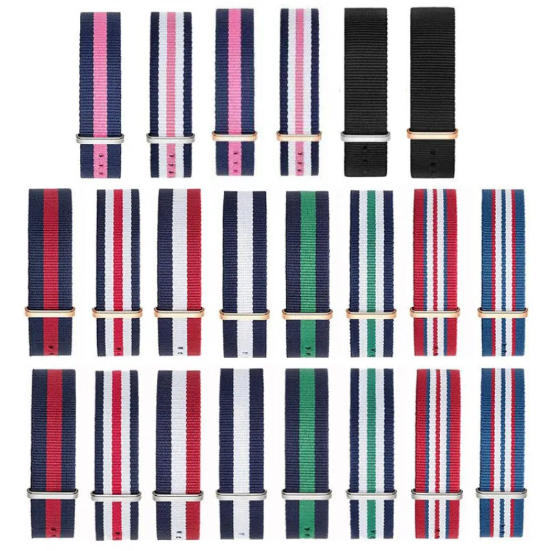 Ремешок нейлоновый для наручных часов сменный Браслет с пряжкой в стиле милитари