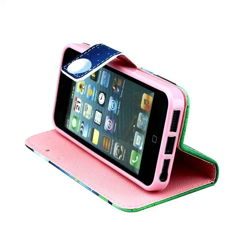 Magnetic Case for iPhone 5s Phone Bag Owl Printed Flip Stand 5 Leather Wallet |