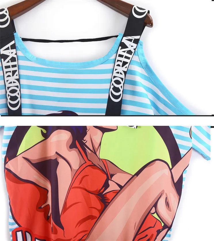 Уличная одежда платье футболка с мультяшным принтом женское шикарное летнее