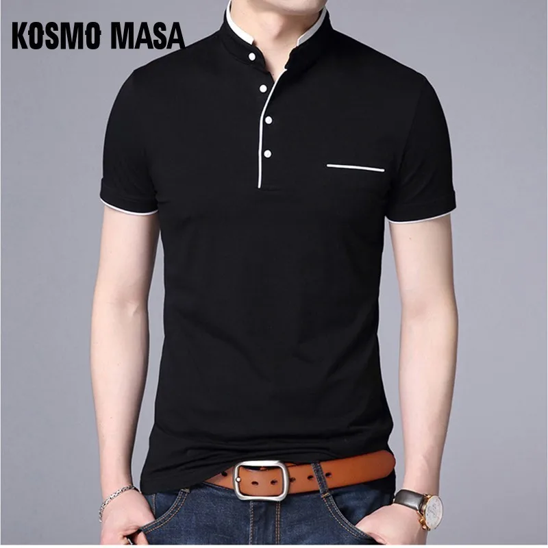 Космо MASA 3 шт./лот Slim Fit Повседневная футболка-поло Мужская хлопковая футболка с